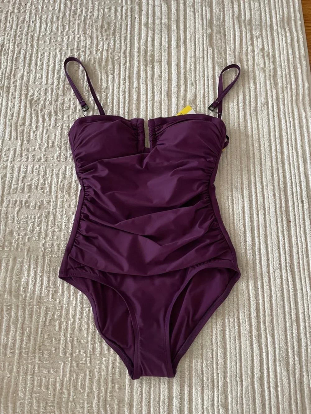 Women’s Plum One-Piece Swimsuit with Removable Straps - Picture 1 of 5
